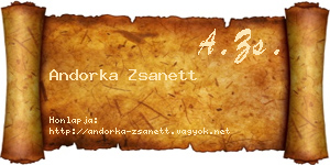 Andorka Zsanett névjegykártya